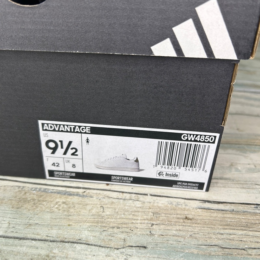 Adidas Women Advantage Shoes‎ Sneakers Size 9.5 Tennis White GW4850 Leopard - Picture 9 of 9